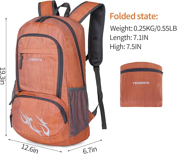 FENGDONG 35L Lightweight Foldable Waterproof Packable Travel Small Hiking Backpack Daypack for men women