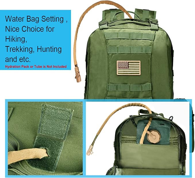 CVLIFE Tactical Backpack Military Army Rucksack 60L Large Assault Pack Detachable Molle Bag, Army Green