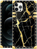 Compatible with iPhone 11 Pro Max Case, Black Gold Marble Nature Luxury Golden Decoration for Girl Women Soft TPU Shockproof Protective Hard PC Back for iPhone 11 Pro Max
