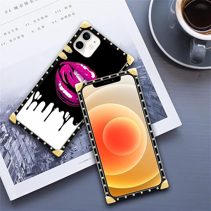 Compatible with iPhone 11 Case, Black White Red Slap Sexy Luxury Golden Decoration for Girl Women Soft TPU Shockproof Protective Hard PC Back for iPhone 11