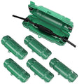6 Pack Outdoor Extension Cord Safety Cover with Waterproof Seal IP54 Water-Resistant, Weatherproof Electrical Connection Box with 2 Latches, Plug, Socket, Holiday Decoration Light, Green