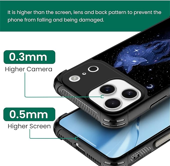 for iPhone 17 Pro Max Case,for MagSafe Graphic Design for Girl Boy Soft Silicone Hard Acrylic Shock Protection Designed for iPhone 17 Pro Max Galaxy Fox Wolf Pattern
