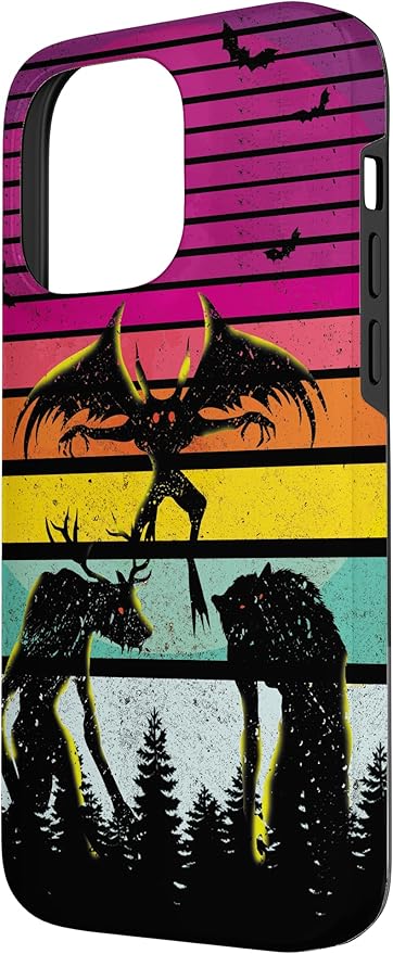 Cryptkin Cute Mothman Cryptid Map Case for iPhone 14 Pro Max