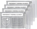 Swiss Safe 4 Pack Mylar Emergency Blankets for Survival - Compact & Insulated for Cold Weather - Designed for NASA, Outdoor, Running, Camping, Survival, First Aid Car Kit - Silver, 4 Pack