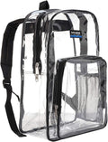 K-Cliffs Large Transparent Backpack Clear Heavy Duty School Bag Durable Student Bookbag See Through Vinyl Daypack Workbag