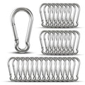 Small Carabiner Clip Hooks, 31pcs 1.97 inch Carabiners Heavy Duty, Galvanized Iron Spring Snap Hook Fits Camping Hiking, Metal Clips for Keychain Keys Rings