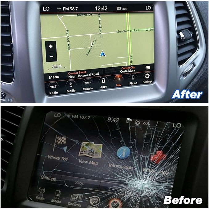 8.4" Uconnect Touch Screen 4C UAQ LCD Monitor Radio Navigation Compatible with Dodge RAM Chrysler Gladiator Compass Wrangler Cherokee Challenger Durango 2017-2022 Replace # LA084X01(SL)(02)