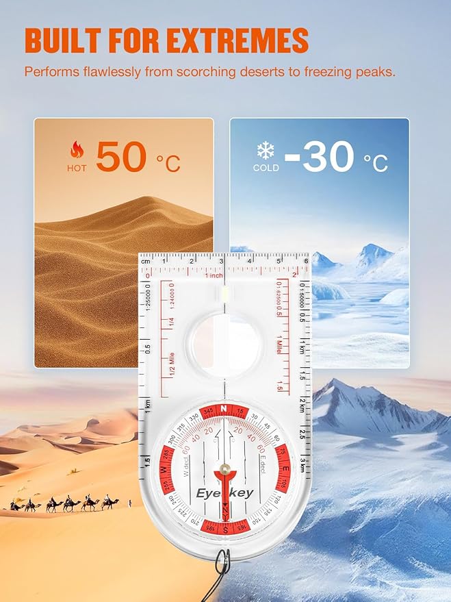 Eyeskey Advanced Orienteering Compass for Hiking & Navigation