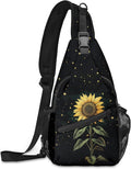 FyLybois Sunflower Sling Bag for Women Lightweight Crossbody Backpack Casual Daypack with Adjustable Strap for Travel Work Hiking Everyday Use