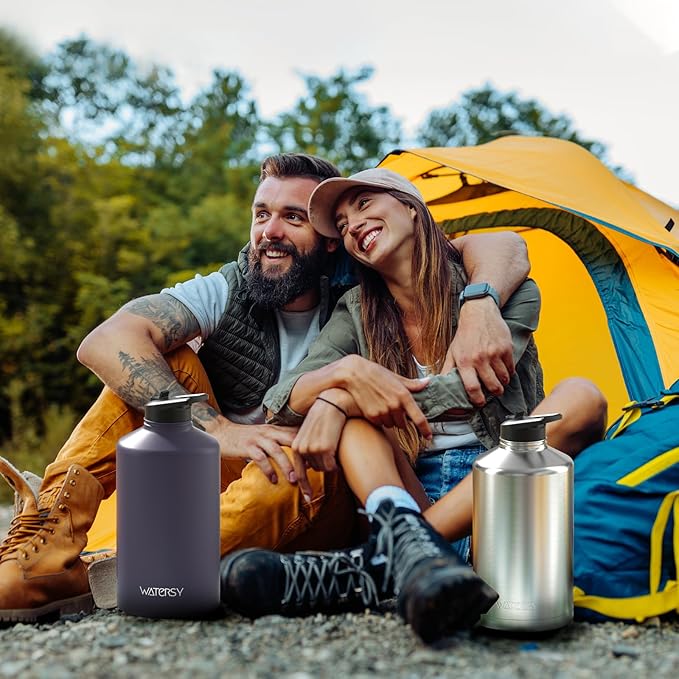 1 Gallon Water Bottle Insulated(Cold for 48 Hrs),BPA Free&Leak Proof,128oz Stainless Steel Water Jug,Large Water Bottle with Straw Spout Lids for Gym,Hiking,Camping&Travel,Stainless