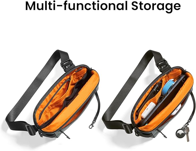 tomtoc Compact EDC Sling Bag 3L-10L, Minimalist Crossbody Bag Chest Shoulder Pack for Men Women, X-pac/Recycled Polyester
