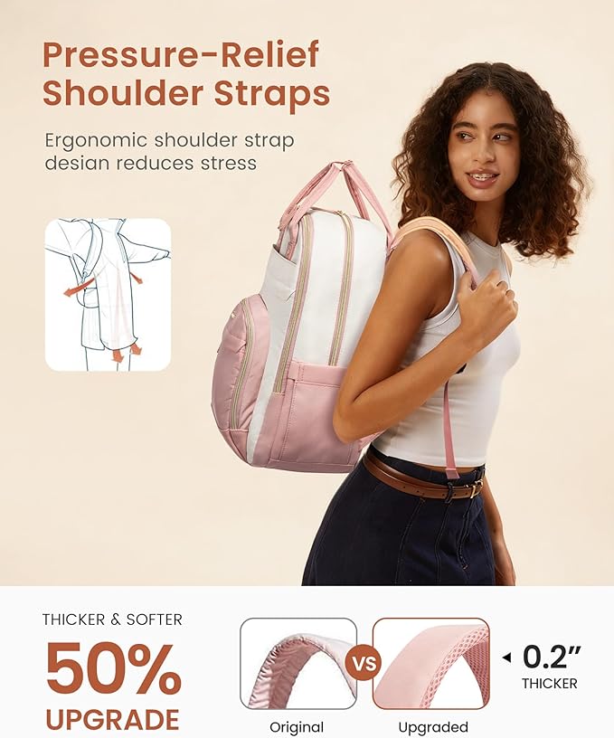 LOVEVOOK Backpack for Women,Laptop Backpack Women,Fits 18 Inch Laptop Computer Bag,Teacher College Backpack Purse,Fashion Waterproof Travel Work Anti-theft Backpack for Traveling on Airplane Daypack
