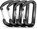 AUTMATCH Carabiner Clips, 3" Spring Snap Hook Caribeener Clips Buckle Heavy Duty Locking Carabiners Chain Quick Links, 4 Pack