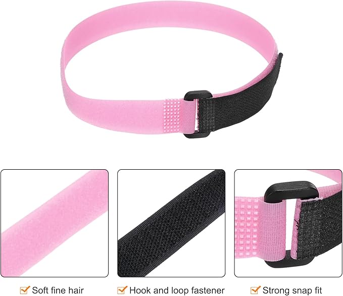 MECCANIXITY 5Pcs Reusable Battery Tie Down Straps,0.8x20" Pink Nylon Multipurpose Battery Hold Down Adjustable Cinch Strap Hook Loop Fastening Tie for Quadcopters FPV RC Drone Boat Car