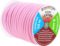 Mandala Crafts Round Genuine Pink Leather Cord for Jewelry Making – 4mm Cowhide Leather Rope String Lace for Kumihimo – 11 Yards Cowhide Craft Cording Spool