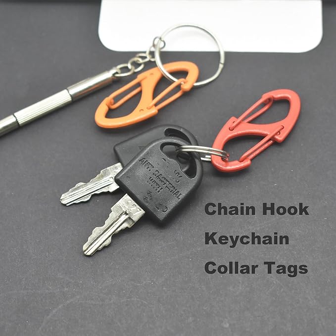 Small Carabiner Clips 1.6 inch(41mm) Metal Double Sided Spring Gate Snap Hooks Keychain Clasp Accessories
