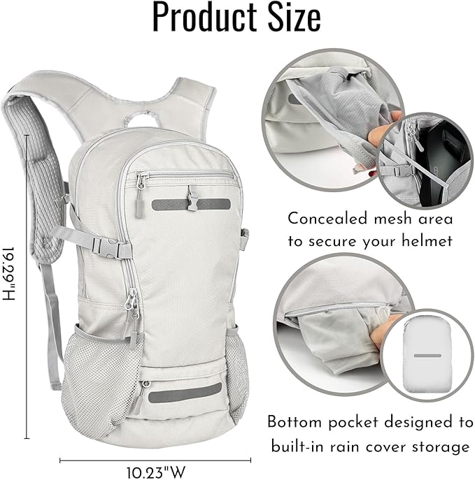 Zavothy 20L Multipurpose Hiking Backpack with 3L Water Bladder – Durable Hydration Backpack with Insulated Bladder Compartment, Hidden Helmet Holder & Rain Cover – for Hiking, Commuting, and Camping