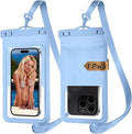 MOLOPPO Waterproof Phone Pouch, with Interior Card Holder, Large Dry Phone Case for iPhone 17 16 15 14 13 Pro Max, Beach Vacation Essentials,1 Pack,Blue