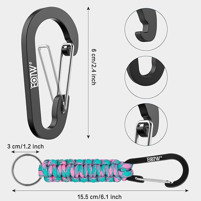 EOTW Paracord Keychain for Men Women Paracord Carabiner Backpack Keychain with Aluminum Clip for Camping Hiking Outdoor Gear