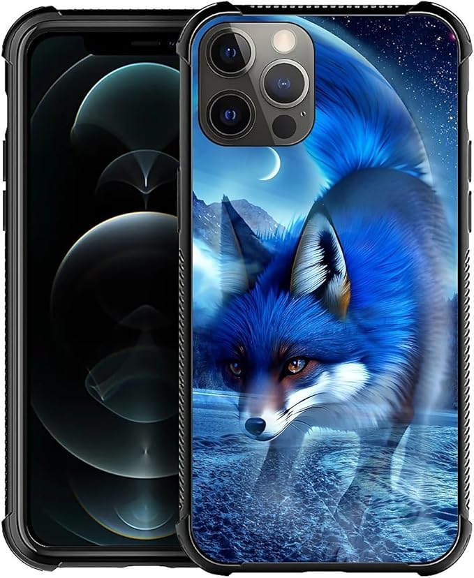 for iPhone 11 Pro Case, Snowy Mountain Fox Lake Pattern Graphic Design Girl Boy Soft Silicone Hard Acrylic Shock Protection for iPhone 11 Pro
