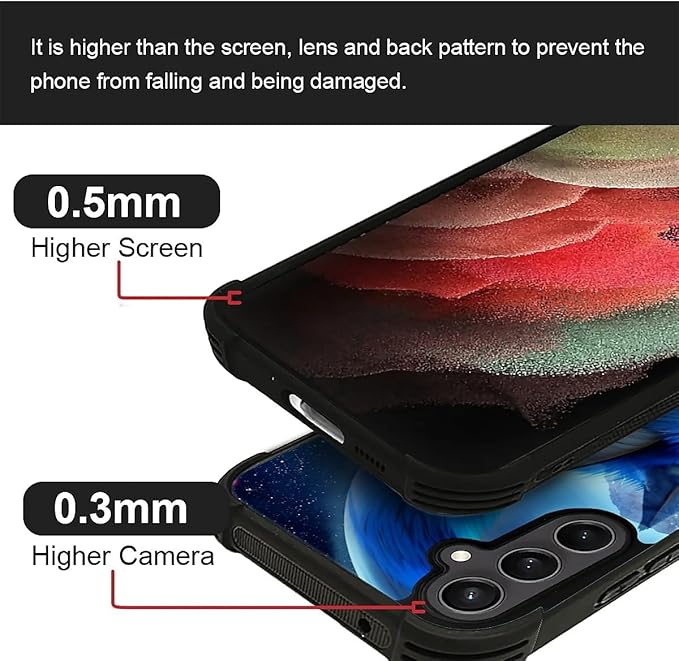 for Samsung Galaxy S23 FE Case, Snowy Mountain Fox Lake Pattern Graphic Design Girl Boy Soft Silicone Hard Acrylic Shock Protection for Samsung Galaxy S23 FE