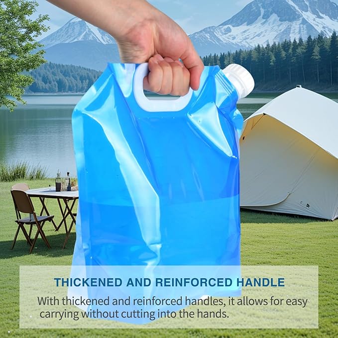 4 Pack 5L BPA Free Collapsible Water Tank Container Portable Lightweight Space Saving Outdoor Folding Water Bag for Sport Hiking Camping Riding Mountaineer
