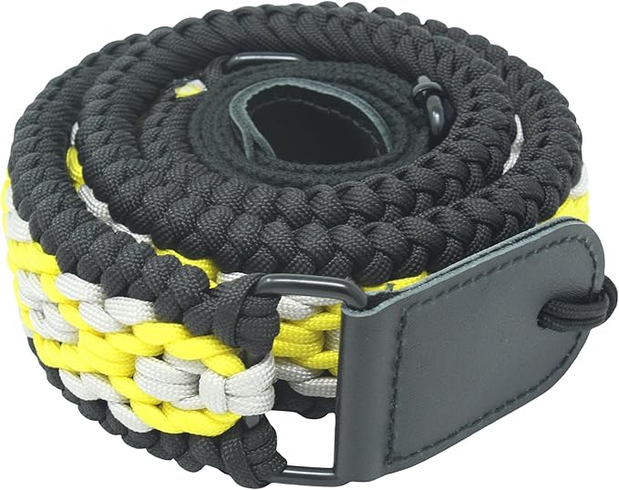 Ten Point Gear® 550 Paracord Guitar Strap - Full Grain Leather Ends for Music Playing Comfort, Stability, and Durability.