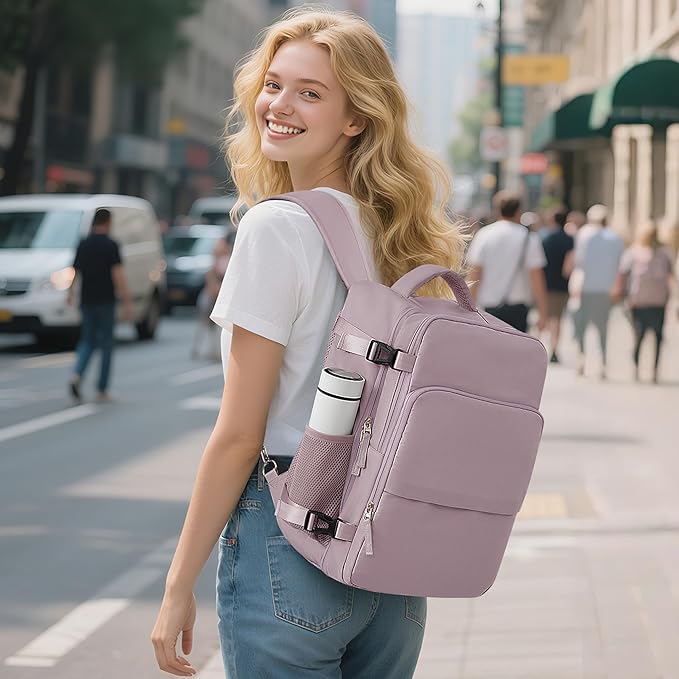 Sinaliy Travel laptop Backpack for Women, Personal Item Size Flight Approved, 16 Inch Laptop Bag with Multi-Pockets, College Computer Bag, Waterproof Carry On Backpack Casual Daypack Backpack