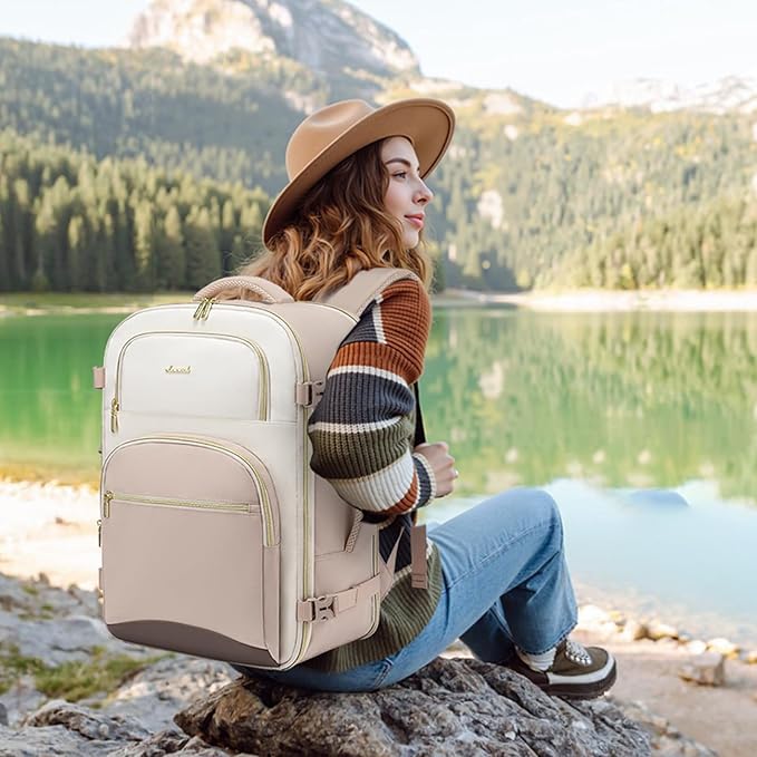 LOVEVOOK Travel Essentials Carry on Backpack 40L Travel Backpack for Women Men,Waterproof TSA Personal Item Travels Bag Airline Flight Approved,Large Carry on Luggage Laptop Backpack with Packing Cube