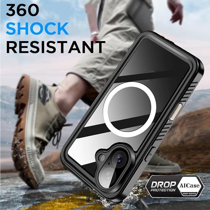 AICase for iPhone 17 Case Waterproof Clear with MagSafe Water Proof/Snowproof/Dustproof/Shockproof,IP68 Certified 360 Full Body Protection Fully Sealed Underwater Cover for iPhone 17 6.3"
