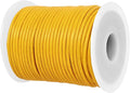 GENIQUE Real/Genuine Round Leather String Cord for Necklace, Bracelets, Jewellery, Braiding (Yellow, 2mm)