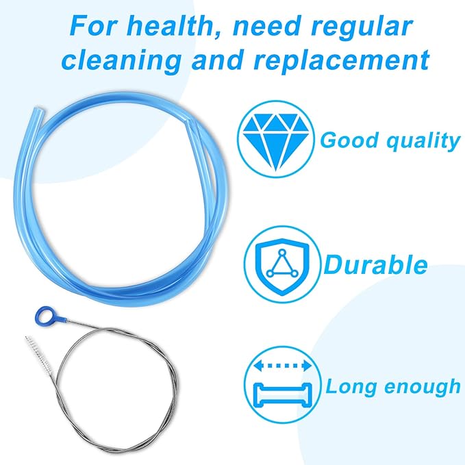 Gosknor Replacement Tube for Water Bag, with Stainless Steel Tube Cleaner Brush 38.58 Inch Long Premium Hose Replacement for Outdoor Hydration Reservoirs