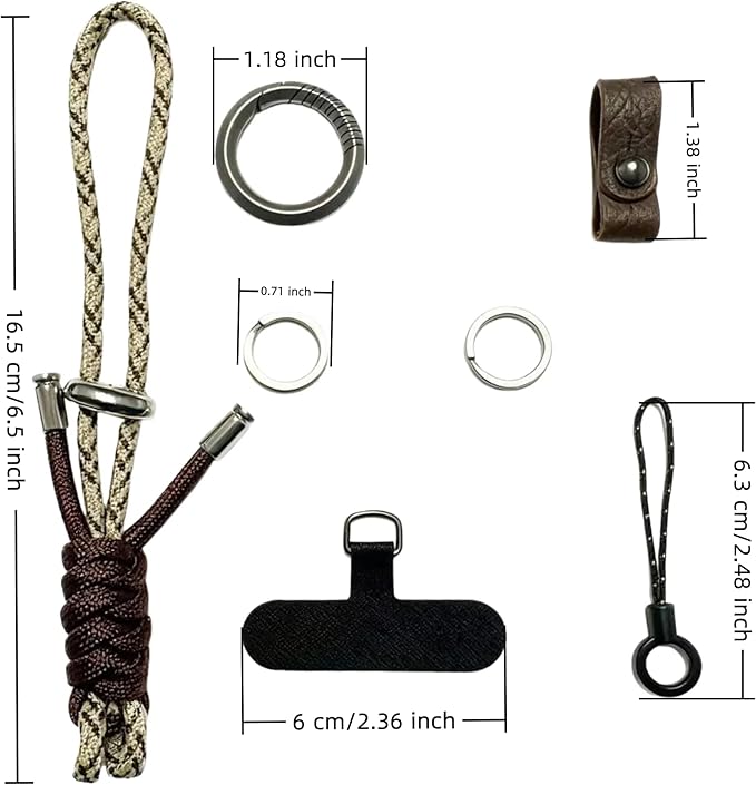 Titanium Alloy Keychain Clip & Leather Loop with Paracord Kit — Easy-Release Carabiner Key Organizer for Keys, Phone Lanyard & Outdoor Gear