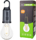 Rechargeable Camp Light, Warm White LED Globe Bulb, Battery Powered with USB-C, Shatterproof Globe on Carabiner, 3 Brightness Levels
