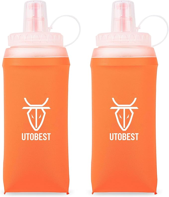 UTOBEST 2 Pack Soft Flask Running Water Bottle Collapsible Water Bottle for Trail Running Hydration Pack Hiking Cycling Climbing 350ML