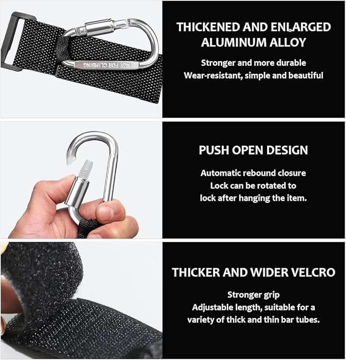 KVAEY 2 Pack Multipurpose Hook for Hanging Helmet, Goggle, Headsets, Durable Carabiners, Roll Bar Accessory Hook Hanger (Silver)