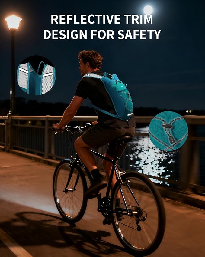 ECOHUB Hydration Backpack with 2L Water Bladder, Lightweight Running Hydration Pack for Men Women, Breathable Hiking Cycling Backpack for Outdoor Sports Marathon Travel
