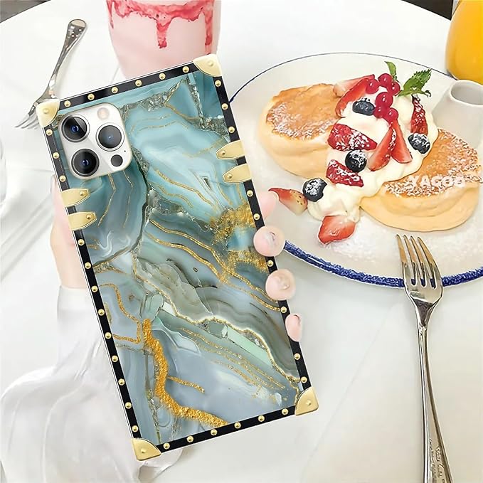 Compatible with iPhone 12 12 Pro Case, Golden Texture Marble Veining Luxury Golden Decoration for Girl Women Soft TPU Shockproof Protective Hard PC Back for iPhone 12 12 Pro