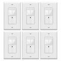 TOPGREENER PIR Motion Sensor Light Switch, Occupancy & Vacancy Motion Sensor Switch, 𝐎𝐩𝐞𝐫𝐚𝐛𝐥𝐞 𝐖𝐢𝐭𝐡𝐨𝐮𝐭 𝐆𝐫𝐨𝐮𝐧𝐝 𝐖𝐢𝐫𝐞, No Neutral Wire, Single Pole, TDOS5-HL-W-6PCS, White