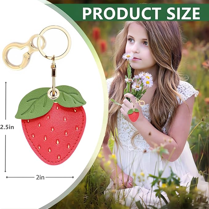 Leather Keychain Holder Case Compatible with AirTag,Cute air tag Cover with Keychain Ring,GPS Tracker Case for Keys