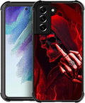 for Samsung Galaxy S21 Plus Case, Gestures Funny Skull Pattern Graphic Design Girl Boy Soft Silicone Hard Acrylic Shock Protection for Samsung Galaxy S21 Plus