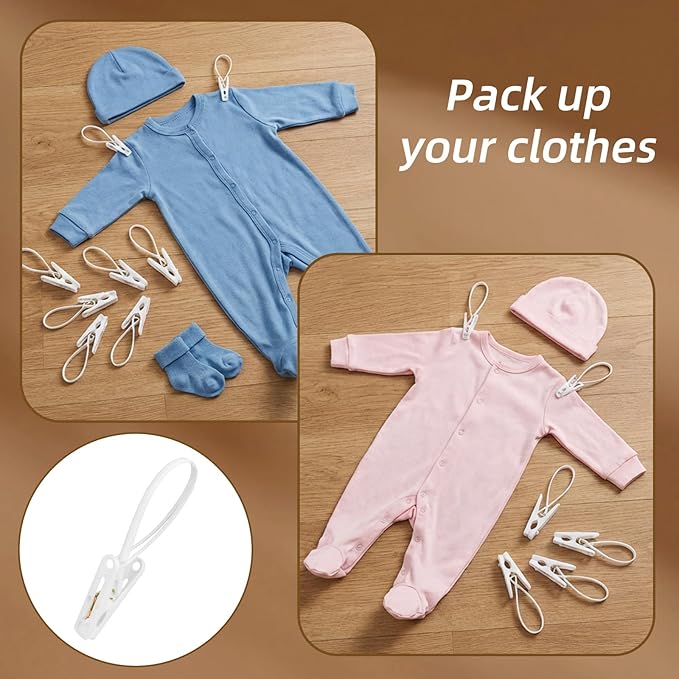 ElevateTech Multi-Purpose Laundry Hooks Clothes Pins Hanging Clips Towel Clips Hanger Organizer Clothes Closet Organizer for Closet Travel Pants Socks Handbags Hat Boot Bra