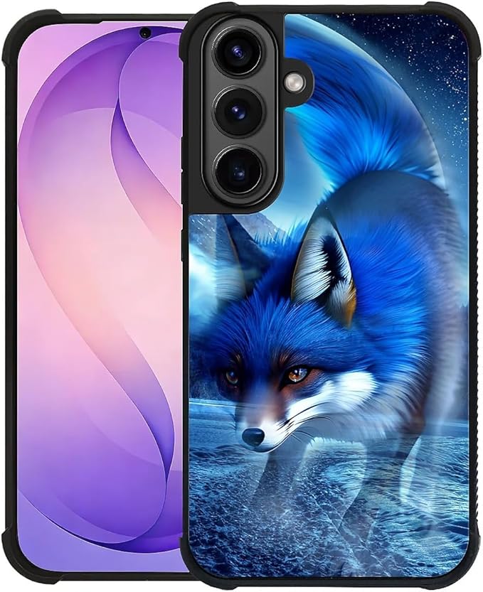 for Samsung Galaxy S26 Plus Case,Graphic Design for Girl Boy Soft Silicone Hard Acrylic Shock Protection Designed for Samsung Galaxy S26 Plus Snowy Mountain Fox Lake Pattern