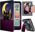 TNP Stand Case for Kindle Paperwhite 12th Generation 2024 / Kindle Colorsoft Signature Edition with Hand Strap & Card Slot - 7" PU Leather Protective Folio Cover with Auto Wake/Sleep, Cat Moon