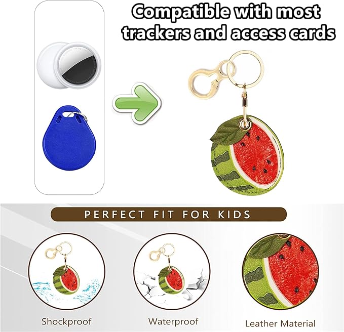 Leather Keychain Holder Case Compatible with AirTag,Cute air tag Cover with Keychain Ring,GPS Tracker Case for Keys