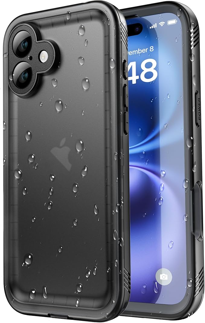 SPORTLINK for iPhone 16 Plus Case - IP68 Waterproof Military Protective Full Body Heavy Duty Shockproof 360 Sealed Dustproof with Camera Screen Protector Cover for i Phone 16 Plus 6.7" Black