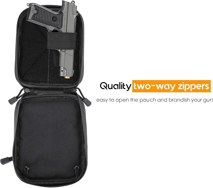 ProCase Concealed Gun Pouch, Multipurpose Carry Pistol Holster Fanny Pack Waist Bag for Handgun with Belt Loops