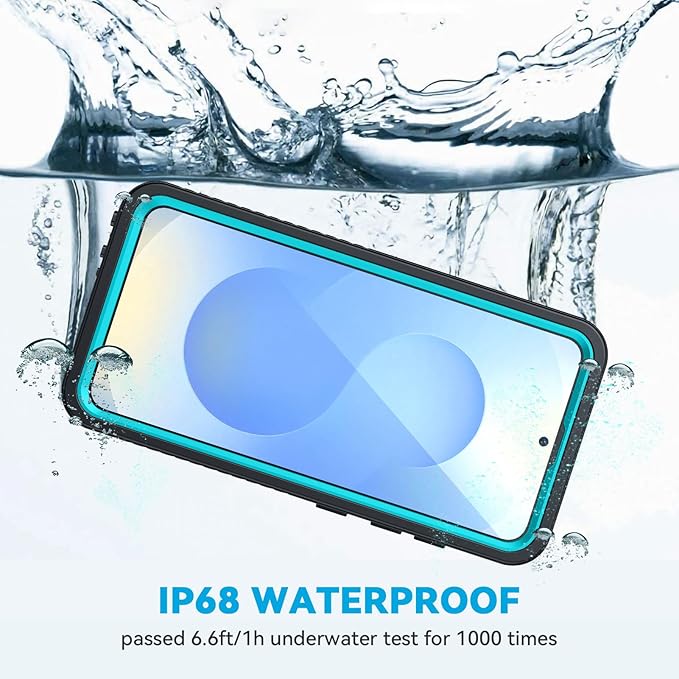Lanhiem for Samsung Galaxy S25 Case, IP68 Waterproof Dustproof, Built-in Screen Protector, Rugged Full Body Shockproof Protective Cover for Galaxy S25, Blue