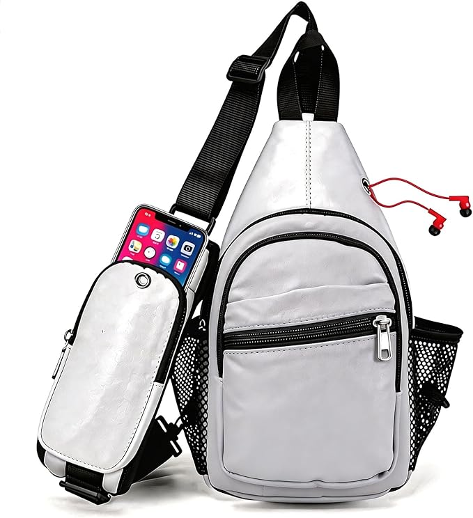 JENAGREEN Waterproof Sling Backpack Crossbody Sling Bag for Women Men, Multipurpose Travel Hiking Adjustable Chest Bag Casual Daypack