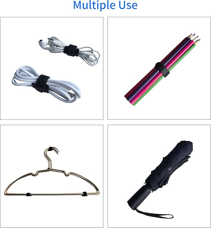 6 Inches Black Reusable Cable Ties,Multi-purpose Adjustable Cord Straps, Cable Organizer,Cord Wrap and Hook Loop Cords Management,Adjustable Cord Ties for Organizing Home, Office, Data Centers,60 PCS
